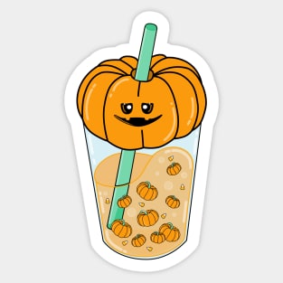 Pumpkin spice halloween latte Sticker